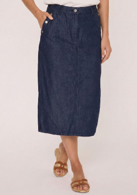 Jupe longue femme en jean 100% coton