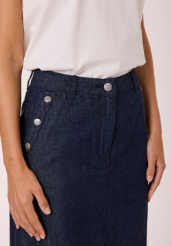 Jupe longue femme en jean 100% coton