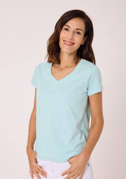 Tee Shirt 100% coton Femme Bleu clair