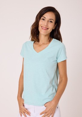 Tee Shirt 100% coton Femme Bleu clair Tee Shirt 100% coton Femme Bleu clair