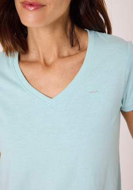 Tee Shirt 100% coton Femme Bleu clair Tee Shirt 100% coton Femme Bleu clair