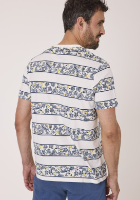 Tee-shirt manches courtes homme motif rayure citron Tee-shirt manches courtes homme motif rayure citron