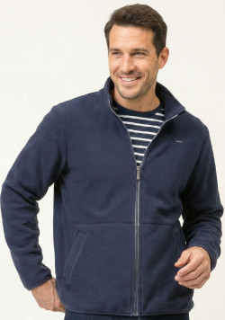 Polaire zippée bleu marine Homme