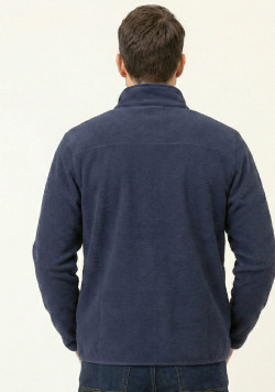 Polaire zippée bleu marine Homme