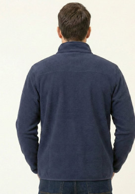Polaire zippée bleu marine Homme