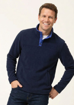 Pull polaire bleu marine Homme