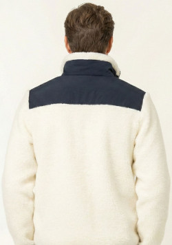 Veste bi-matière Homme sherpa blanc cassé