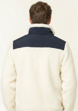 Veste bi-matière Homme sherpa blanc cassé Veste bi-matière Homme sherpa blanc cassé