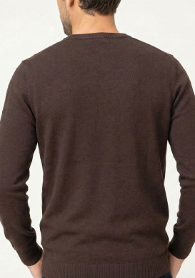 Pull marron Homme col V Pull marron Homme col V