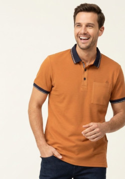 Polo manches courtes rouille Homme