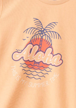Tee-shirt manches courtes graphique orange garçon