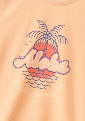 Tee-shirt manches courtes graphique orange garçon Tee-shirt manches courtes graphique orange garçon