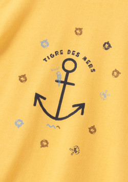 Tee-shirt manches courtes graphique jaune garçon