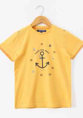 Tee-shirt manches courtes graphique jaune garçon Tee-shirt manches courtes graphique jaune garçon