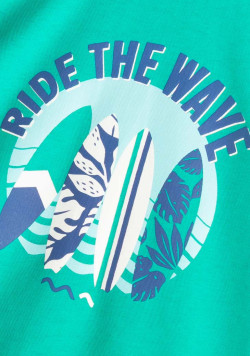 Tee-shirt manches courtes graphique vert garçon