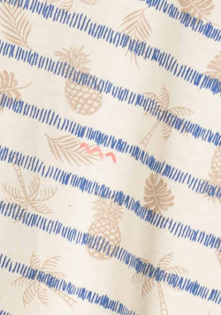 Tee-shirt manches courtes garçonbeige rayures imprimés