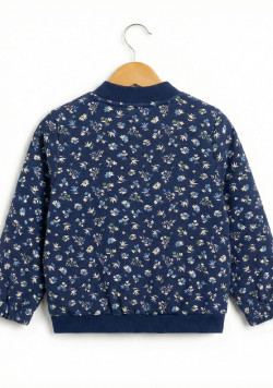 Veste fille bleu avec imprimé floral