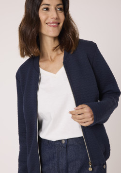 Veste zippée bleu marine Femme