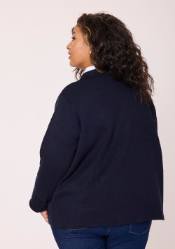 Gilet boutonné bleu marine Femme