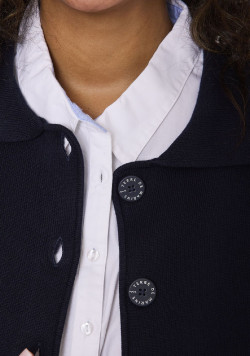 Gilet boutonné bleu marine Femme