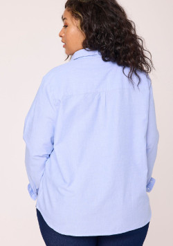 Chemise femme 100% coton bleu ciel