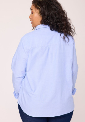 Chemise femme 100% coton bleu ciel Chemise femme 100% coton bleu ciel