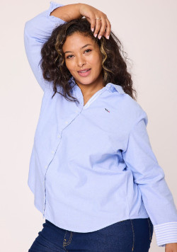 Chemise femme 100% coton bleu ciel
