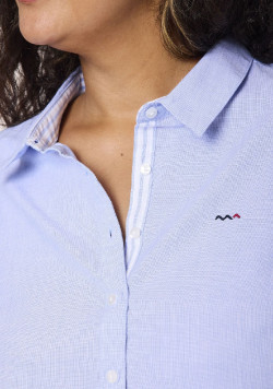 Chemise femme 100% coton bleu ciel