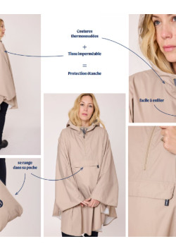 Cape de pluie imperméable beige