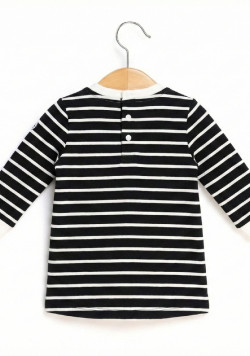 Robe rayée en molleton Bébé Fille