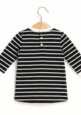 Robe rayée en molleton Bébé Fille Robe rayée en molleton Bébé Fille