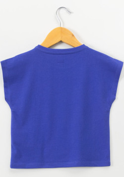 Tee Shirt courtes 100% coton Fille bleu
