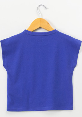 Tee Shirt courtes 100% coton Fille bleu Tee Shirt courtes 100% coton Fille bleu