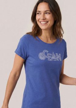 Tee-shirt manches courtes femme bleu