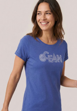 Tee-shirt manches courtes femme bleu