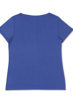Tee-shirt manches courtes femme bleu