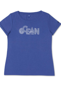 Tee-shirt manches courtes femme bleu