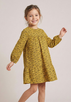Robe jaune Fille manches longues