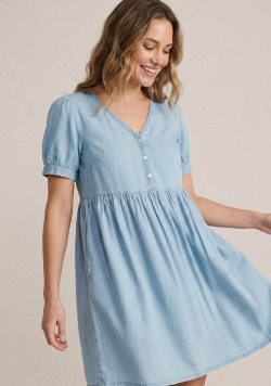 Robe courte jean lyocell Femme