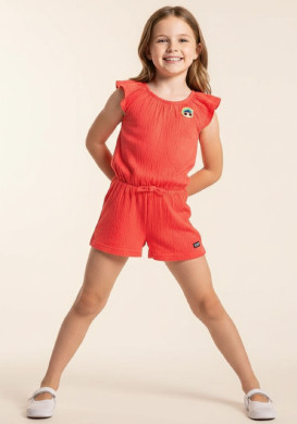 Combinaison courte corail Fille Combinaison courte corail Fille