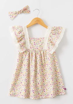 Ensemble robe et bandeau Fille imprimée