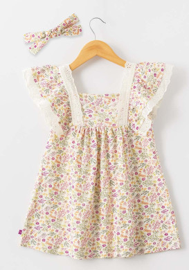 Ensemble robe et bandeau Fille imprimée