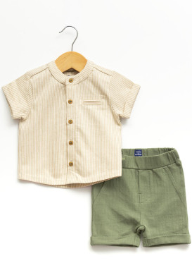 Ensemble short et chemise 100% coton Bébé Garçon Ensemble short et chemise 100% coton Bébé Garçon