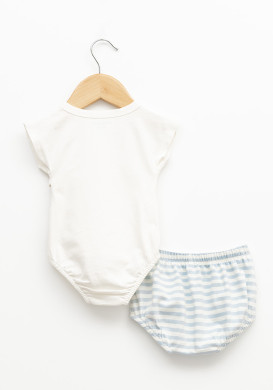 Ensemble bébé Garçon 100% coton bleu et blanc Ensemble bébé Garçon 100% coton bleu et blanc