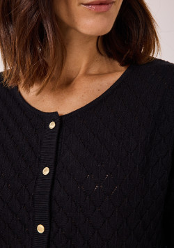 Cardigan 100% coton Femme noir