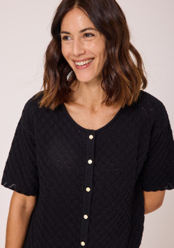 Cardigan 100% coton Femme noir