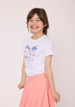 Tee shirt 100% coton Fille blanc