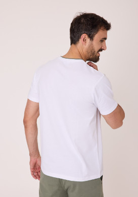 Tee shirt 100% coton Homme blanc imprimé Tee shirt 100% coton Homme blanc imprimé