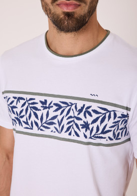 Tee shirt 100% coton Homme blanc imprimé Tee shirt 100% coton Homme blanc imprimé