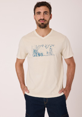 Tee shirt 100% coton Homme beige Tee shirt 100% coton Homme beige